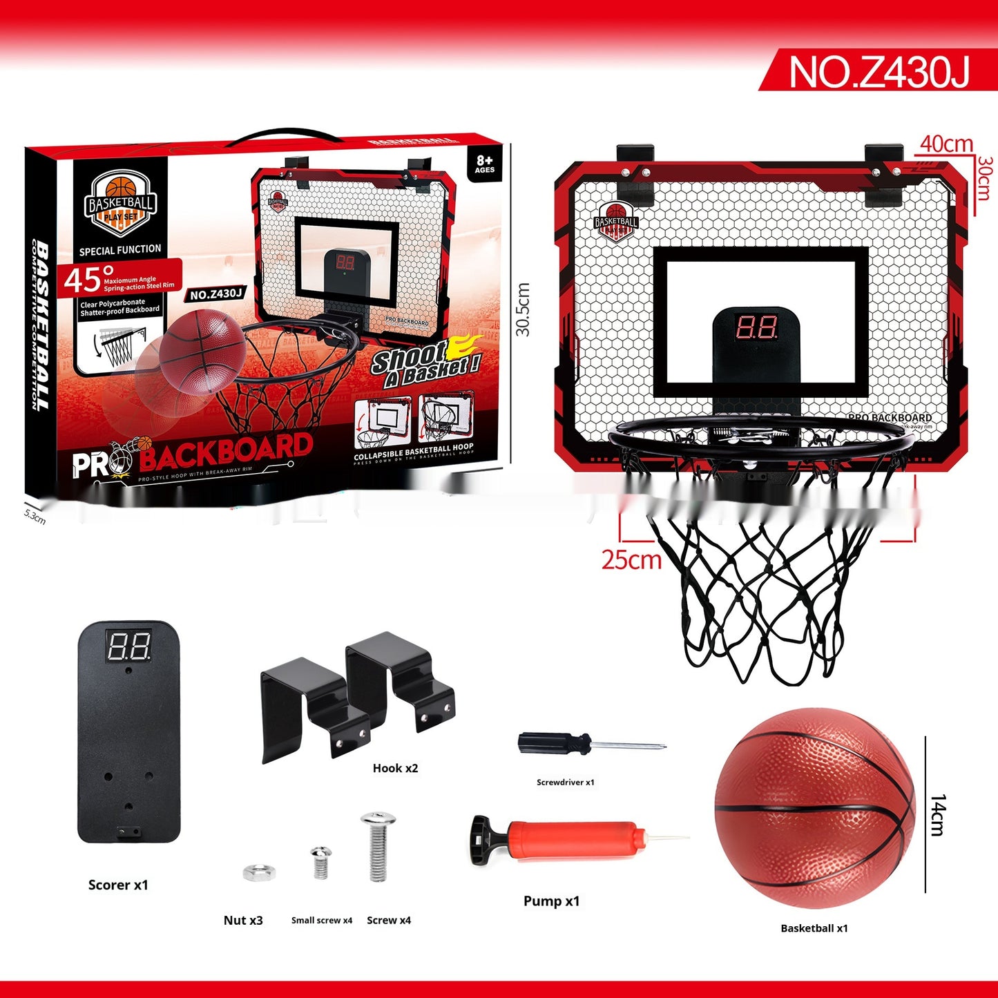 Light Dunk Scoring Folding Basketball Frame Punch-free Suction Cup Iron Hook Dual-use