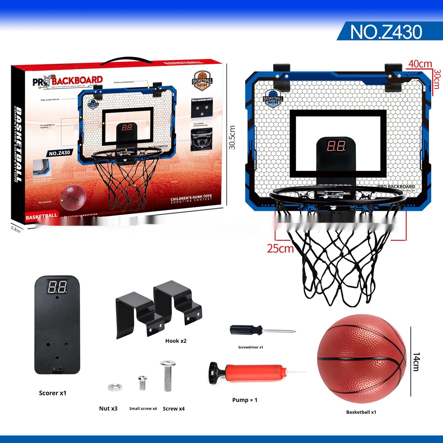 Light Dunk Scoring Folding Basketball Frame Punch-free Suction Cup Iron Hook Dual-use